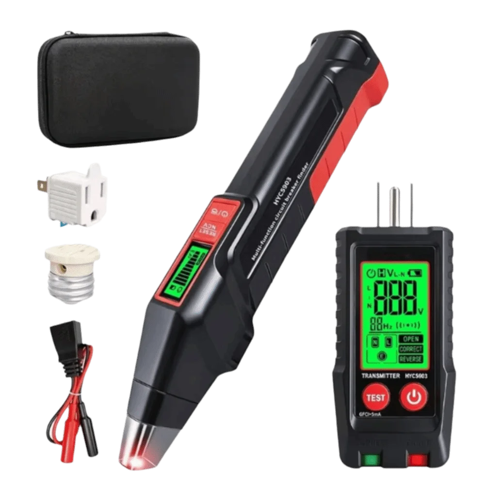 Handheld Receiver Circuit Breaker Finder Digital Display Automatic Detection Outlet Wiring Tester Branch Line Review for US Plug