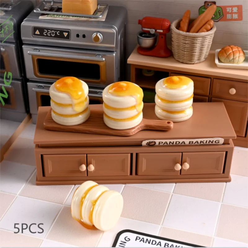 5/10 Stuks Willekeurige Poppenhuis Voedsel Decoraties Gebakken Kip Burger Frietjes Drinken Set Poppenhuis Accessoires Fantasiespel Speelgoed