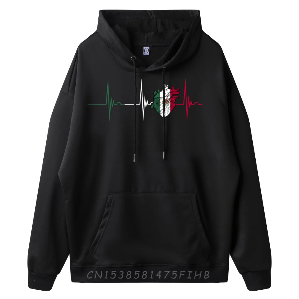 Mexico Heart Mexico Flag Heartbeat Free Shippping Items Lowest Prices Skin-Friendly Men's Sweatshirts Man Tops Tees