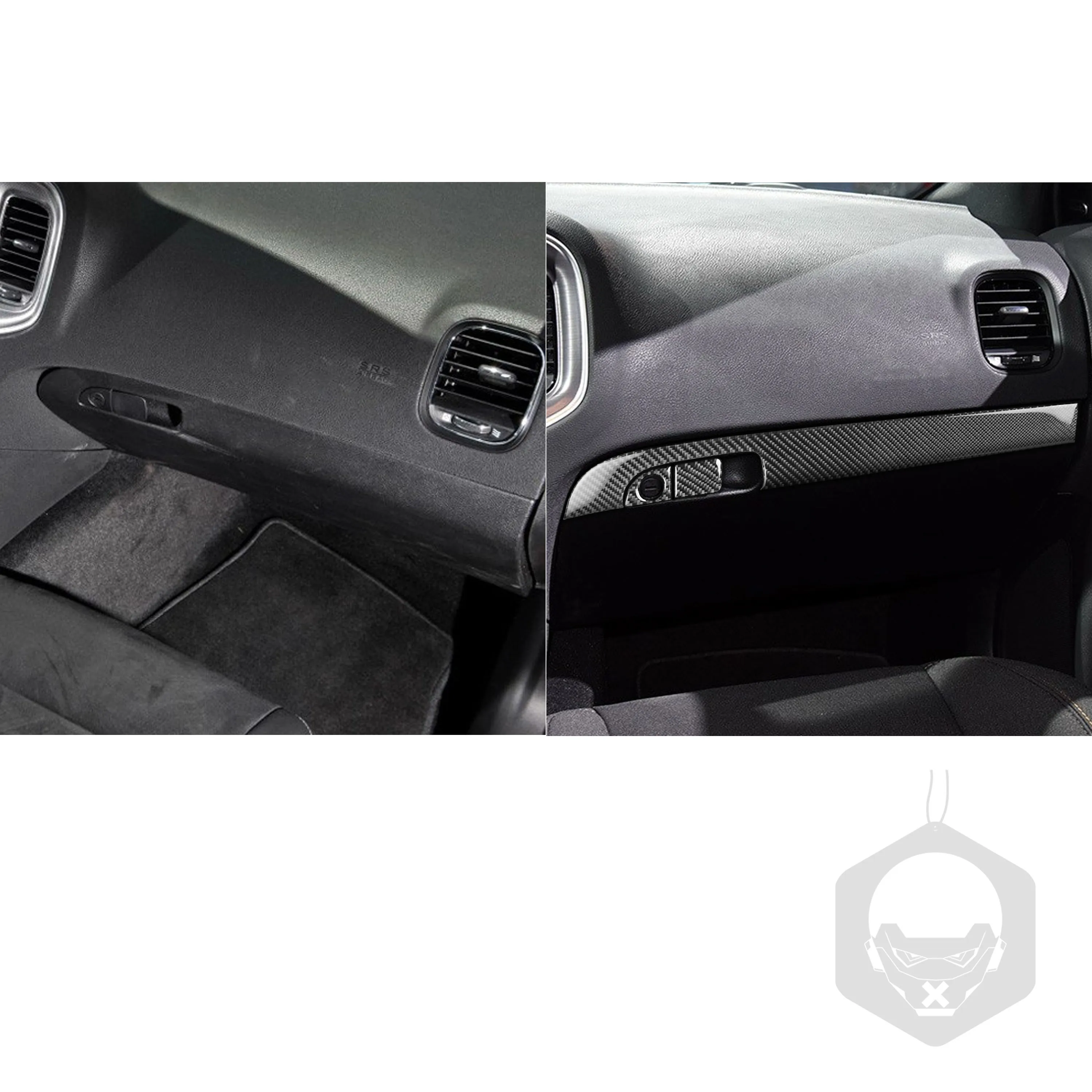 For Dodge Charger LD 2015-2023 SE RT Accessories Carbon Fiber Car Interior Glove Box Copilot Storage Handle Cover Trim Sticker