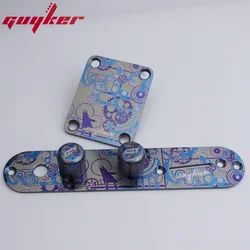 GUYKER Electric Guitar Titanium Alloy Control Plate Knob Mechanical Pattern for Fend TL Parts Replacement