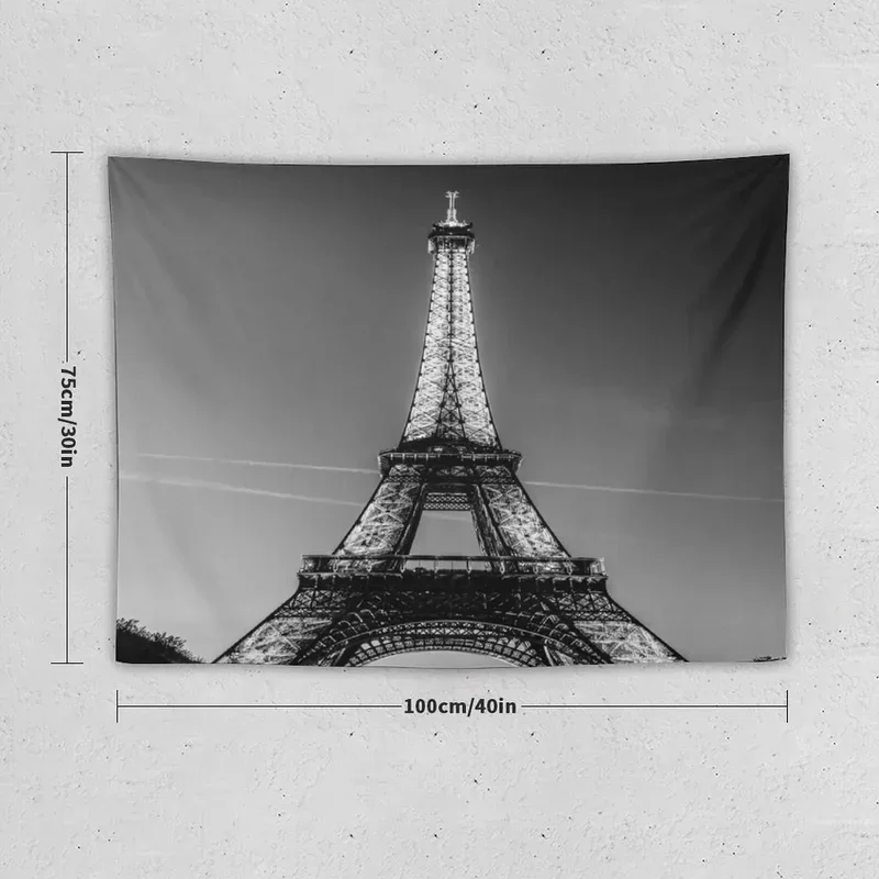 Eiffel tower and sunset (black and white) tapestry aesthetic room decoration artistic fresco carpet wall mural tapestry