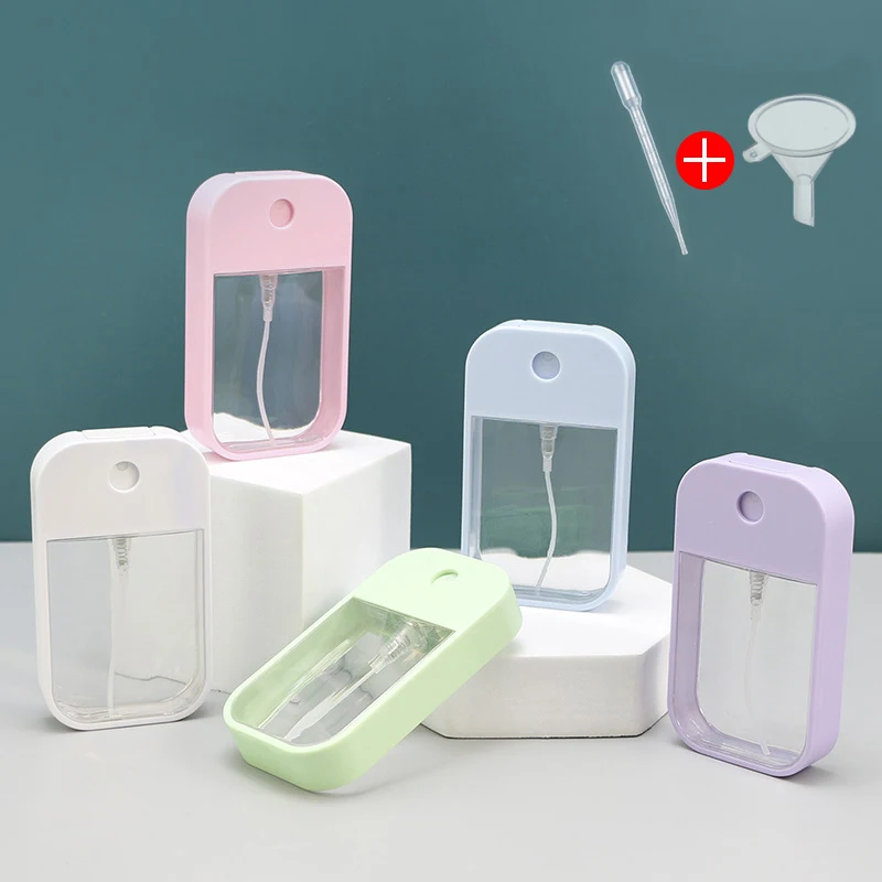 Garrafa Plástica de Água Mist Spray, Garrafa Spray para Desinfetante para as Mãos, Pulverizador Oral Spray, Perfume Card, Rosa Branco e Azul, 45ml