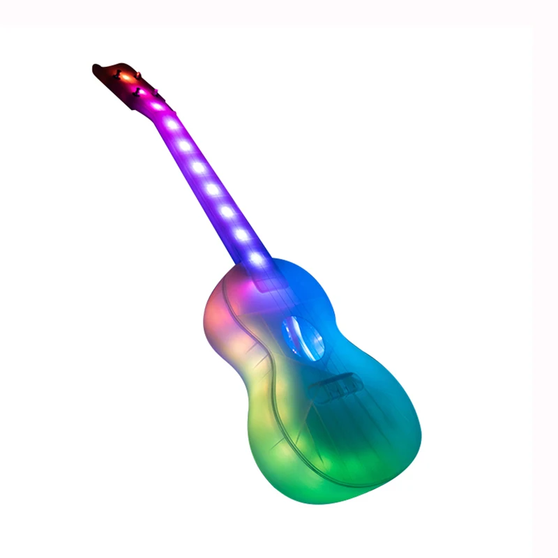

Hooqu Glowing Ukulele 23 Inch USB Light Transparent Carbon FiberCharging Led Ukulele
