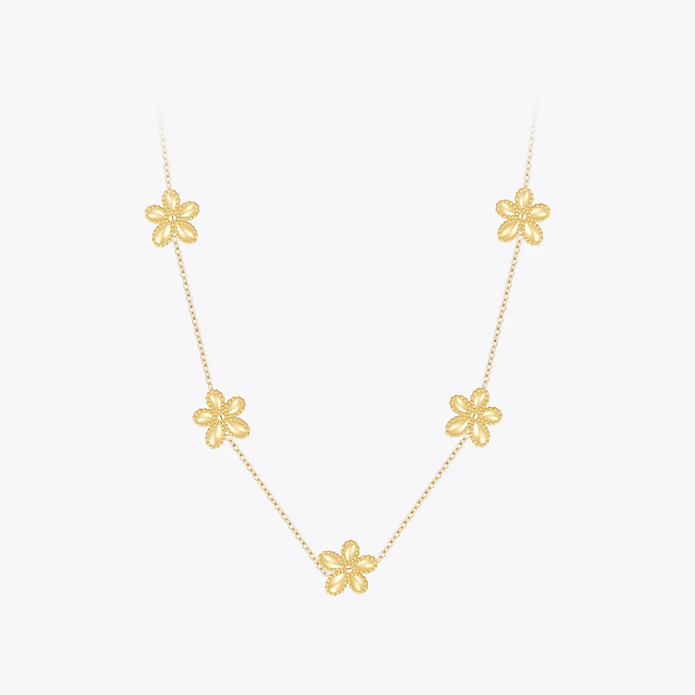 ENFASHION Polka Dots Flower Pendant Necklace For Women's Collares Para Mujer Stainless Steel Gold Color Jewelry P243432