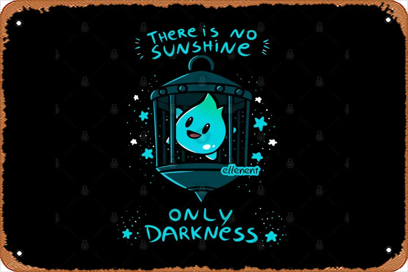 Retro Tin Sign Lumalee - There is no sunshine, only darkness Vintage Funny Novelty Metal Signs Man Cave Humorous Signs Movi sign