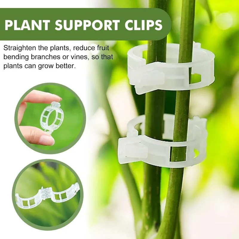 200/50PCS Plastic Plant Supports Clips Reusable Plant Vine Connects Fixing Clips Protection Grafting for Garden Vegetable Tomato