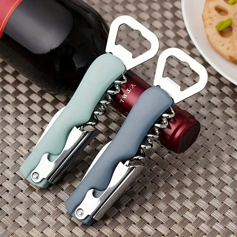 Stainless Steel Portable Multi-Functional Bottle Opener - Beer And Cork Remover With Ergonomic Handle, Durable And Easy-To-Use D