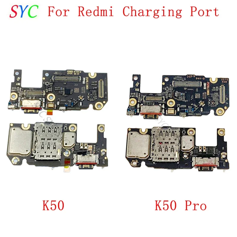 

USB Charging Port Board For Redmi K50 Pro Charging Connector with Sim Card Reader Repair Parts