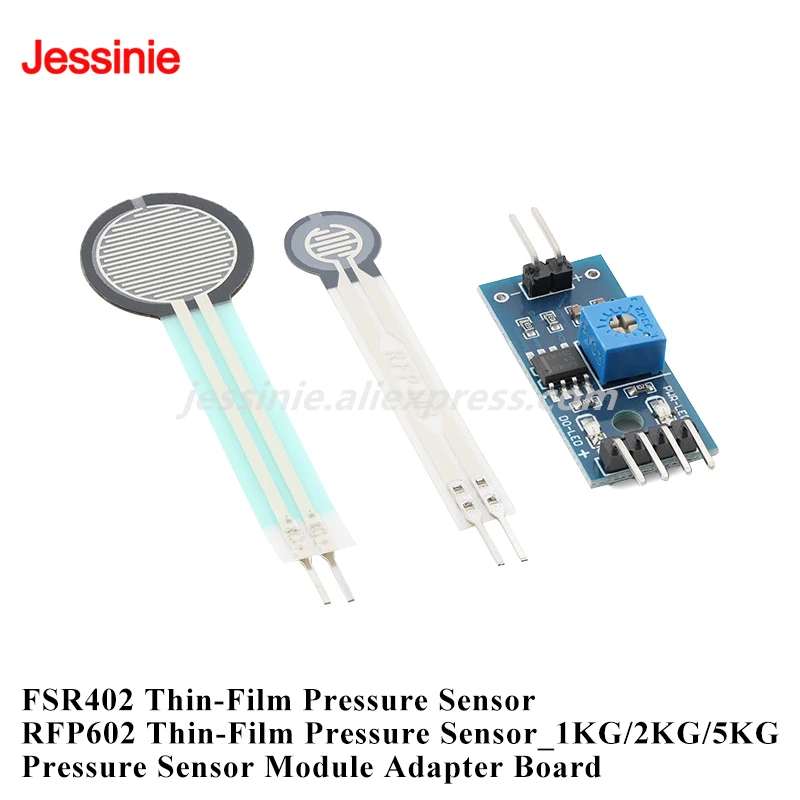 1-10PCS FSR402 RFP602 Resistive Thin Film Pressure Sensor Switch Force Sensitive Module Adapter Board Voltage Conversion Module
