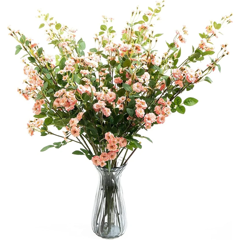 

5Pcs Artificial Flowers Long Rose Bouquets Home Room Decor Dining Table Yard Garden DIY Gift Wedding Bridal Bouquets Accessories