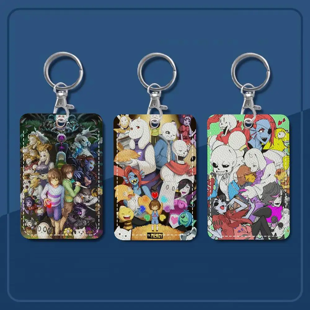 Funny Undertale Badge Holder Keychain For Bank Business Work Card Holder Student Card Protective Case Bus Card