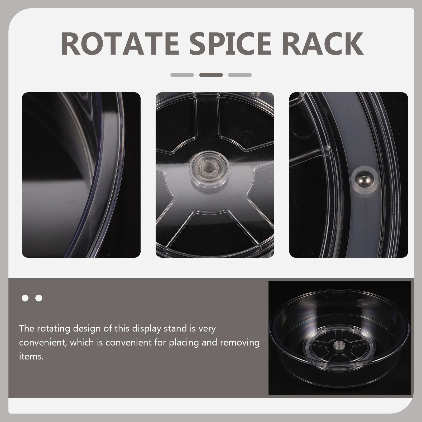 

Turntable Spice Rack Rotating Clear Plastic Organizer Kitchen Storage Shelf Household Seasoning Holder