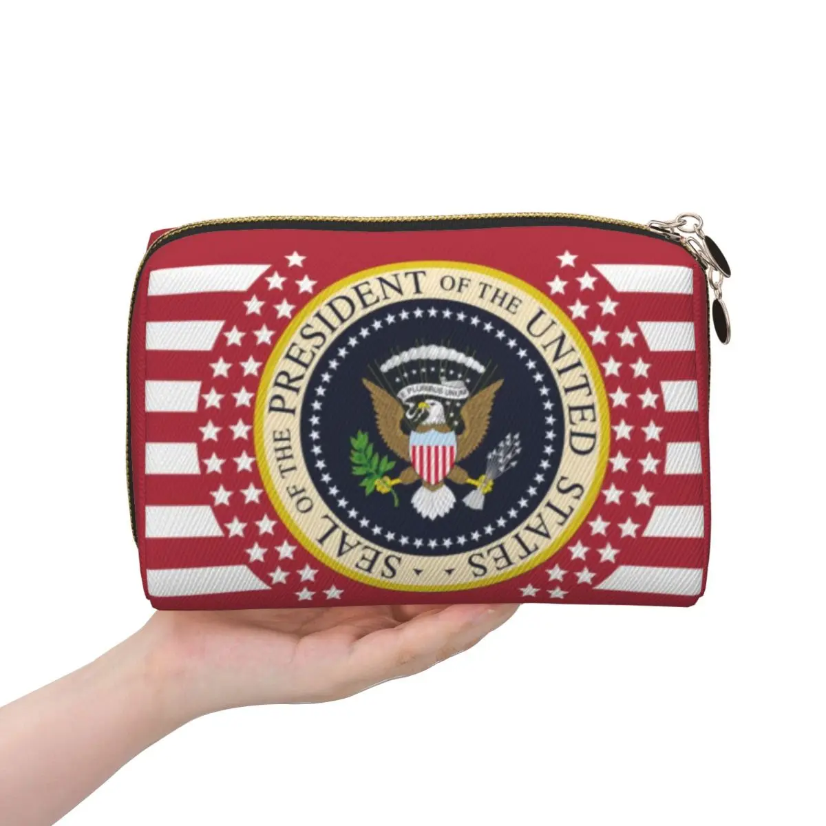 Seal Of The President Of The United States Women Cosmetic Bags Travel Makeup Organizer Pouch Toiletry Storage Dopp Kit Case