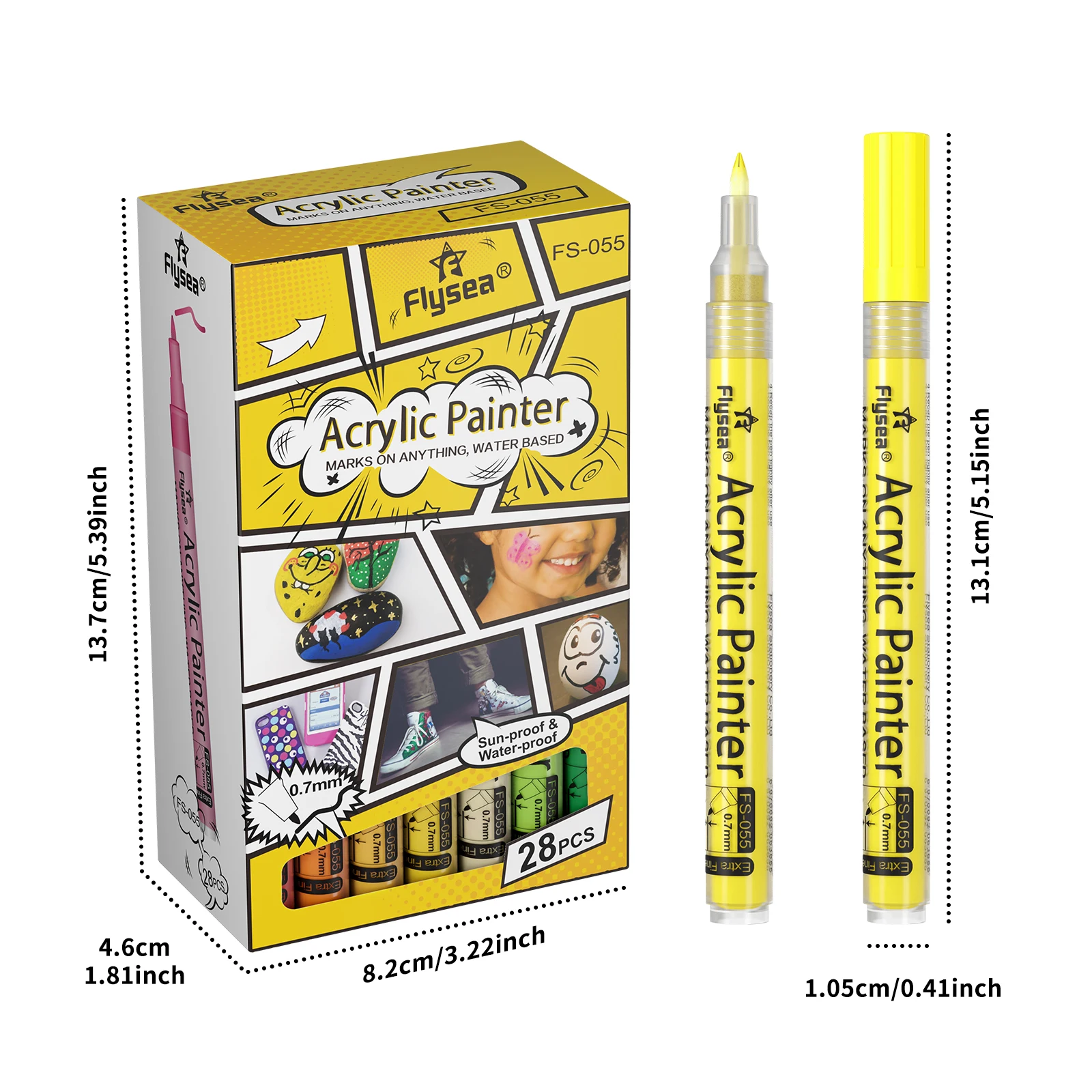 Acryl-Farbmarker-Set 6/12/28 Farben 0,7mm/3,0mm Acryl-Kunstmarker für Stein Glas Leinwand Metall Keramik Tasse Holz Kunststoff – Detail 10