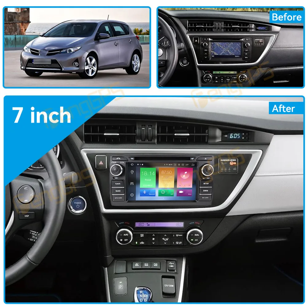 For Toyota Auris E150 Corolla 2006-2012 Android Car Radio multimedia Player GPS Navigation Carplay Auto Stereo 2din