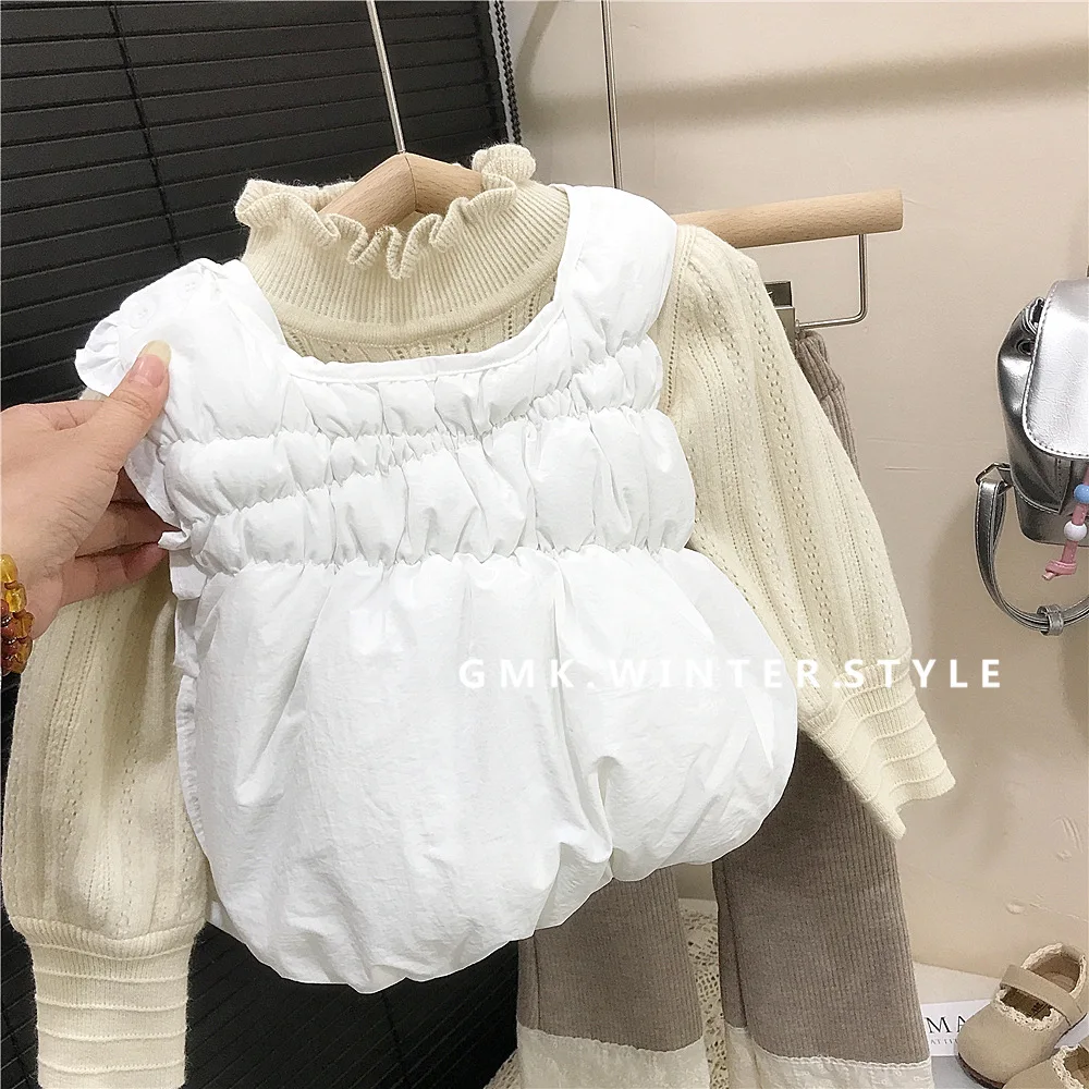 

Korean Children's Clothing Autumn and Winter New Children's Cotton-padded Clothes Vest Boys and Girls Solid Color Thickened Vest