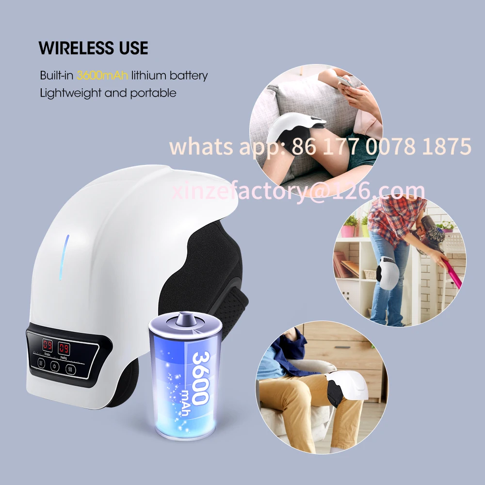 Customizable Wireless Heating Knee Massager Infrared Physiotherapy Vibration Massage