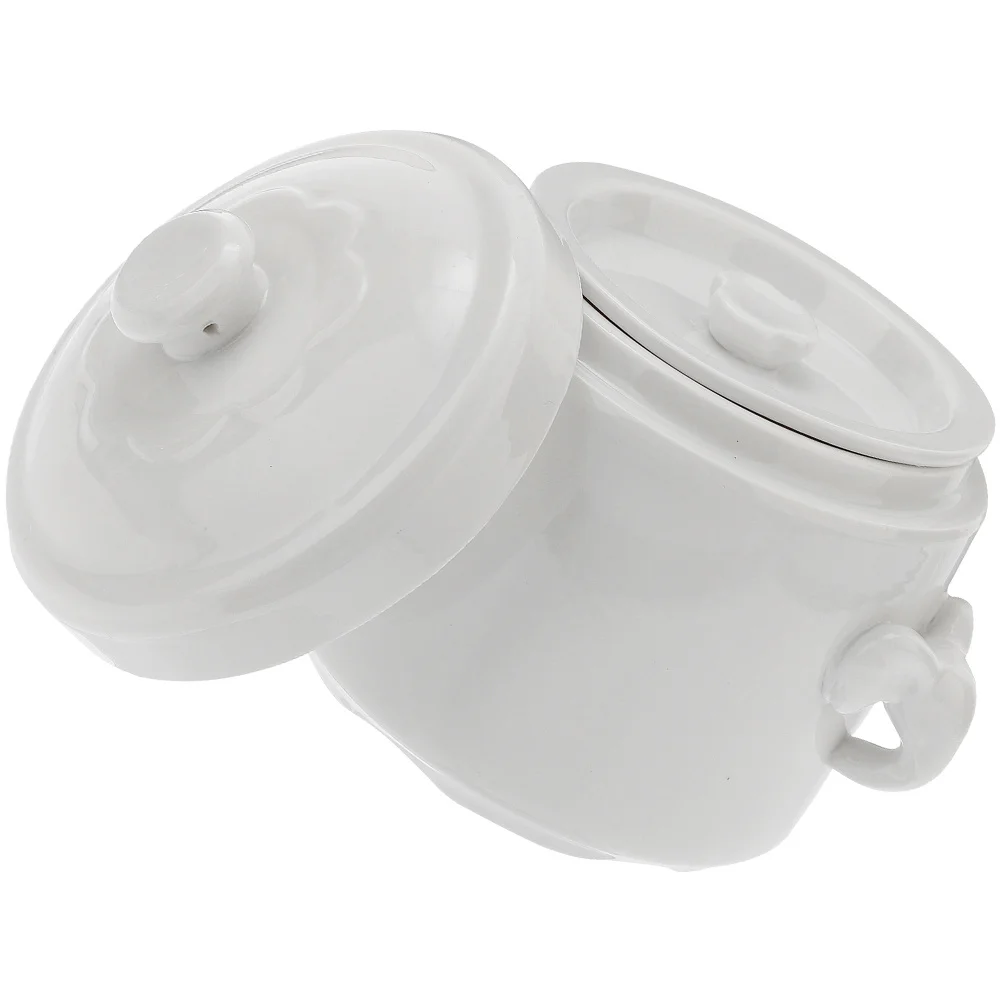 

Ceramic Stew Pot Lidded Soup Bowl Classic Style Multi-Function Steaming Pot for Egg Soup Desserts Ceramic Bowl with Lid