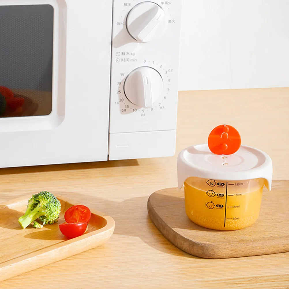 2Pcs Baby Food Bowls Leak-Proof PP Silicone Material Multipurpose Storage Container Fridge Microwave Safe Infant Food Box