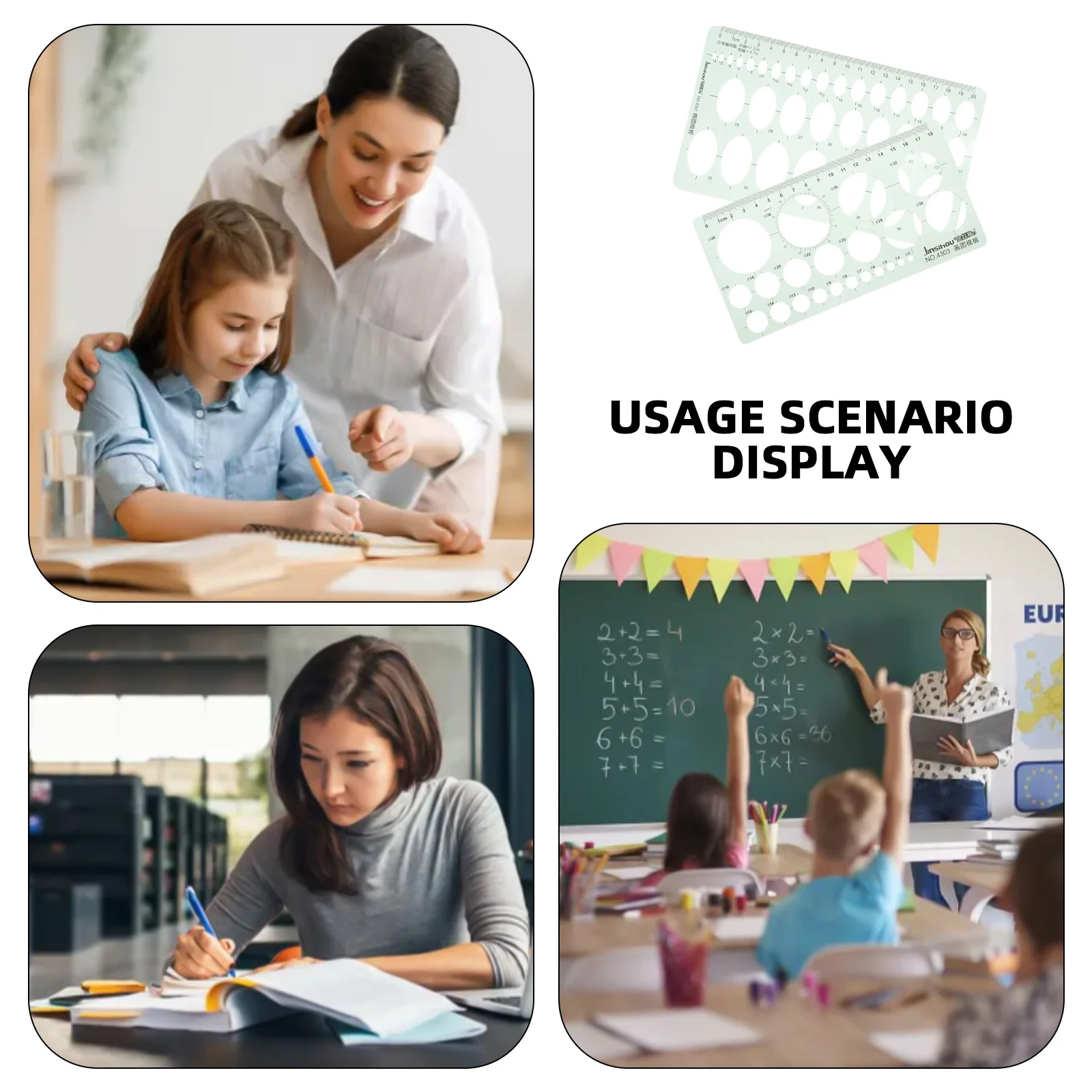 

5pcs 5 PCS Circle Stencils Template Templates for Crafts Circles Geometric Ruler Drawing