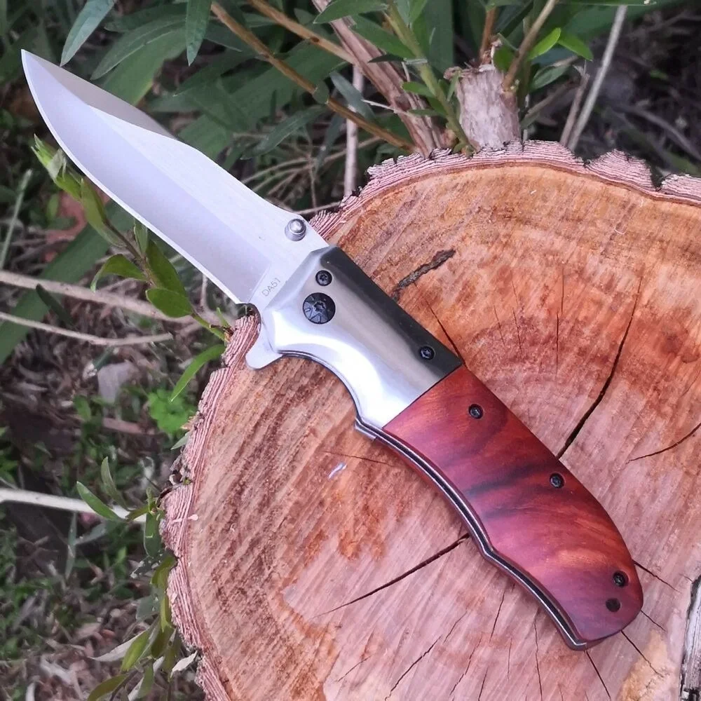 

DA51 Pocket Folding Knife High Quality Portable 3Cr13 Blade Wood Handle Tactical Knives Camping Hunting Survival EDC Tool