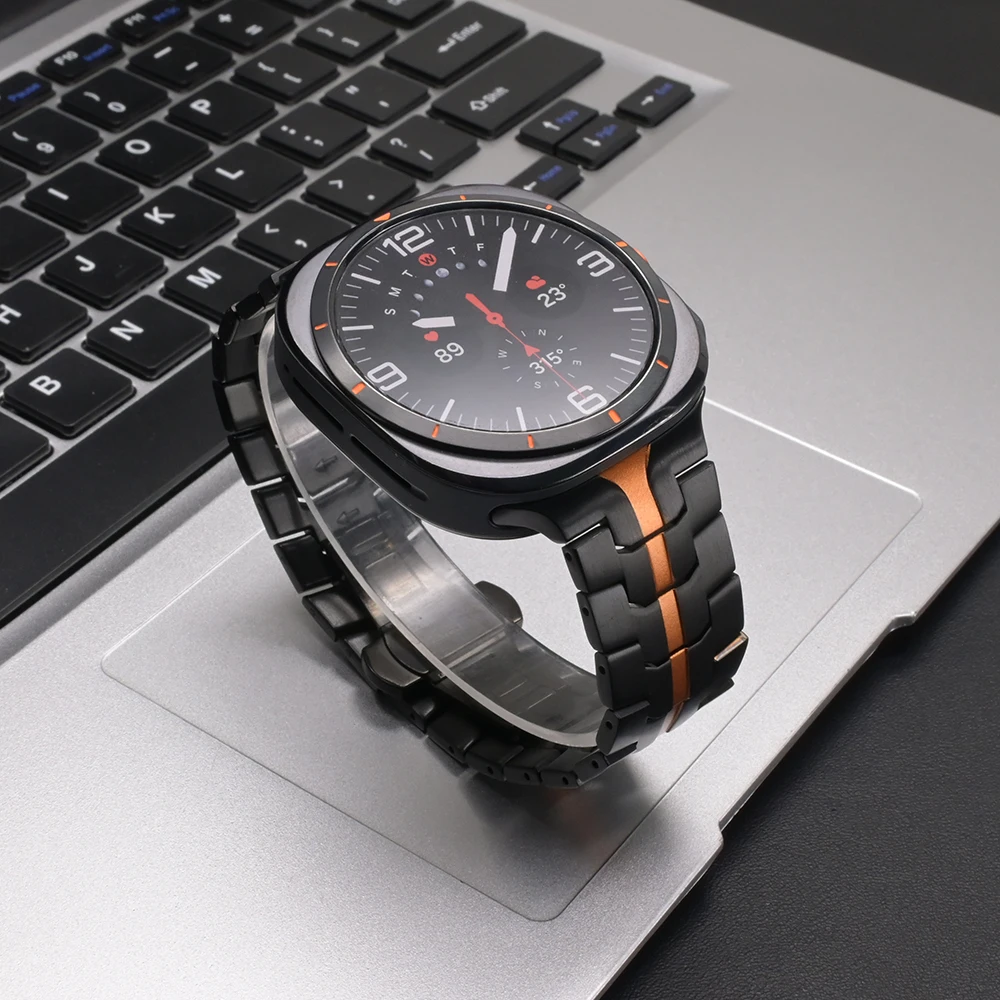 حزام تيتانيوم فاخر لهاتف سامسونج جالاكسي الترا 2025 47 مللي متر حزام عمل معدني لساعة جالاكسي 7 الترا 2024 إكسسوارات سوار #2