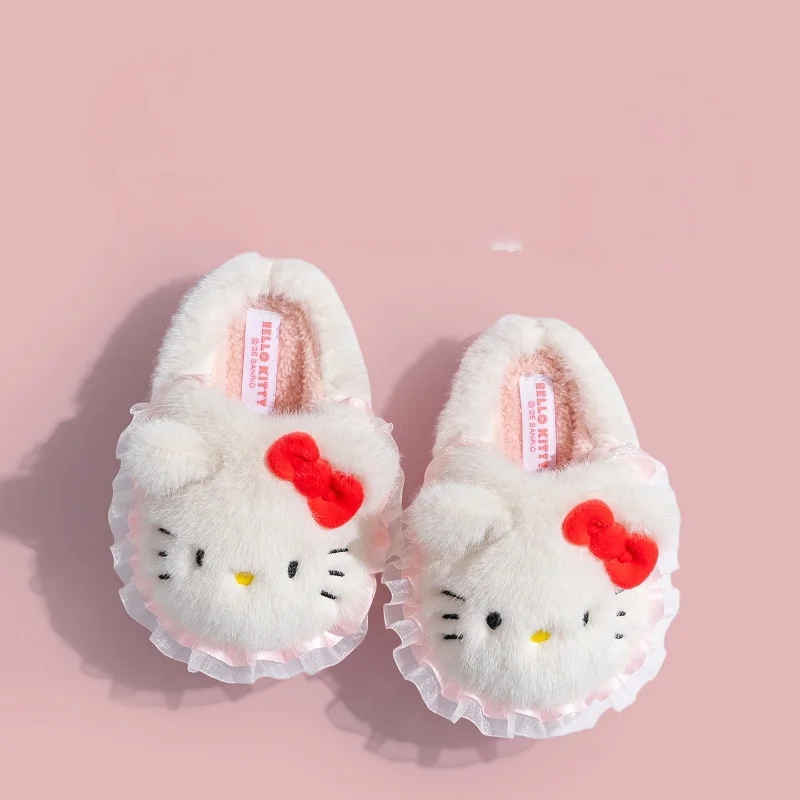 أطفال النعال أحذية منزلية الكرتون القطن أحذية الشتاء للفتيات الدافئة المضادة للانزلاق لينة أسفل الأرجواني الوردي الأحذية حجم 14 سنتيمتر-24 سنتيمتر
