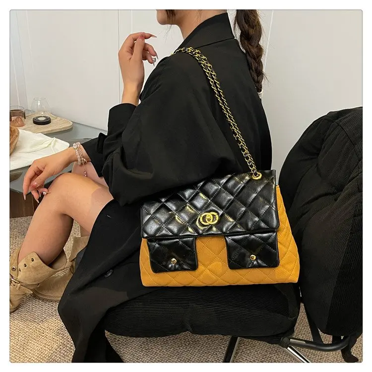 Herfst 2025, trendy kettingtas - met diamant gewatteerde draagtas, meerweg schouder-/crossbodytas, vintage designertas voor dagelijks gebruik