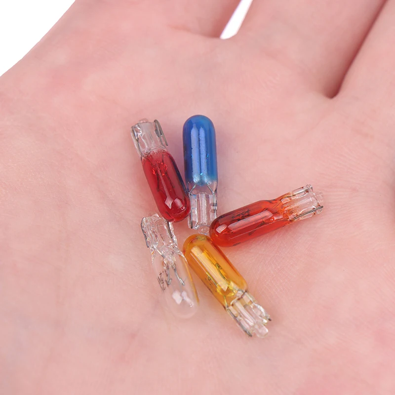 Blue/red/amber/yellow 10pcs T5 1.2w car halogen lamp instrument lights Dashboard bulb auto interior light Car Styling