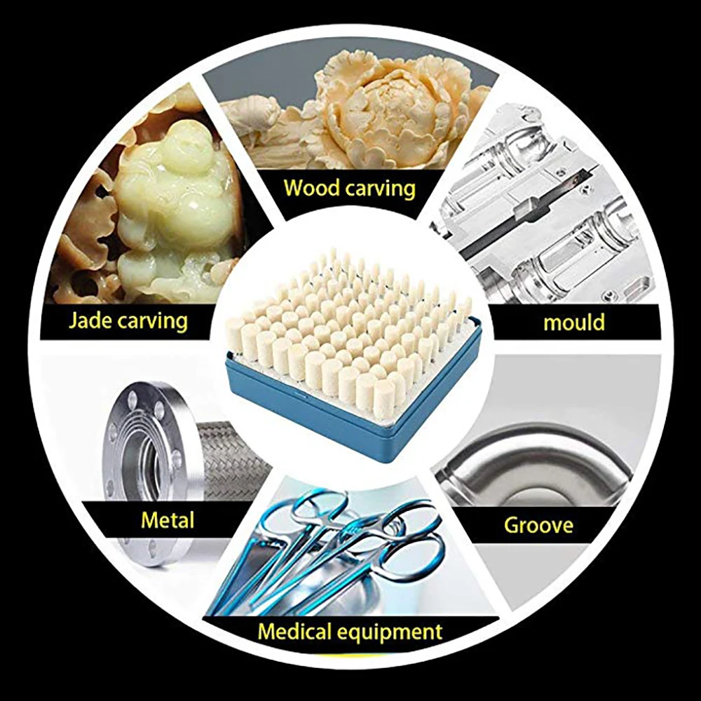 100pcs Wool Felt Polishing Wheel Polishing Wheel Grinding Head Grinding Pad Rotary Tool Accessories for Wood Metal Glass Jewelry