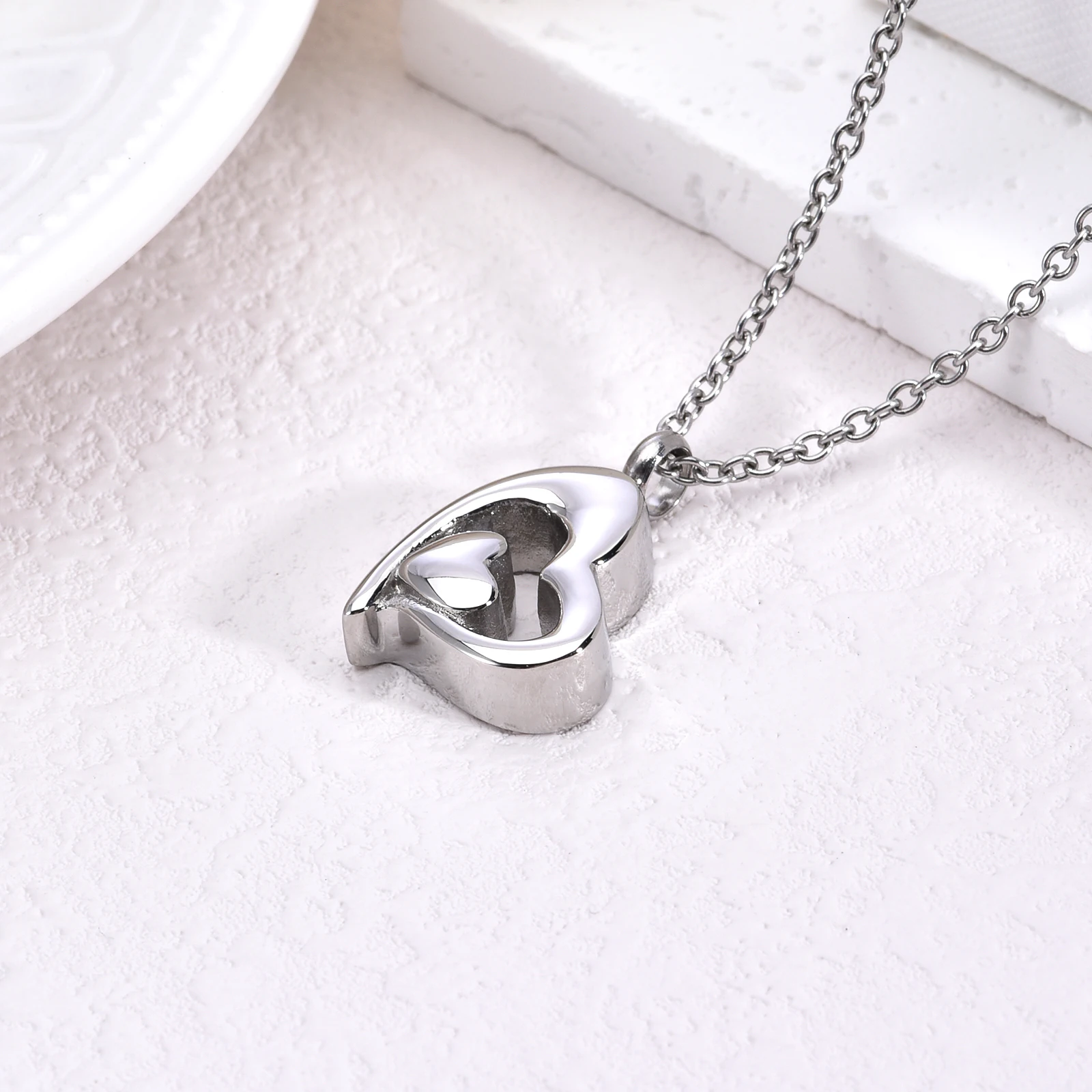 مجوهرات حرق الجثث للرماد للإنسان تذكار من الفولاذ المقاوم للصدأ قلادة تذكارية قلادة جرة الحرق للرماد البشري #3