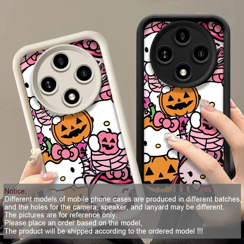 かわいいハローキティハロウィンパンプキンバット電話ケース Motorola Moto Edge 50 Fusion 40Neo G85 G84 G75 G54 G35 E32 E40 ソフトカバー用