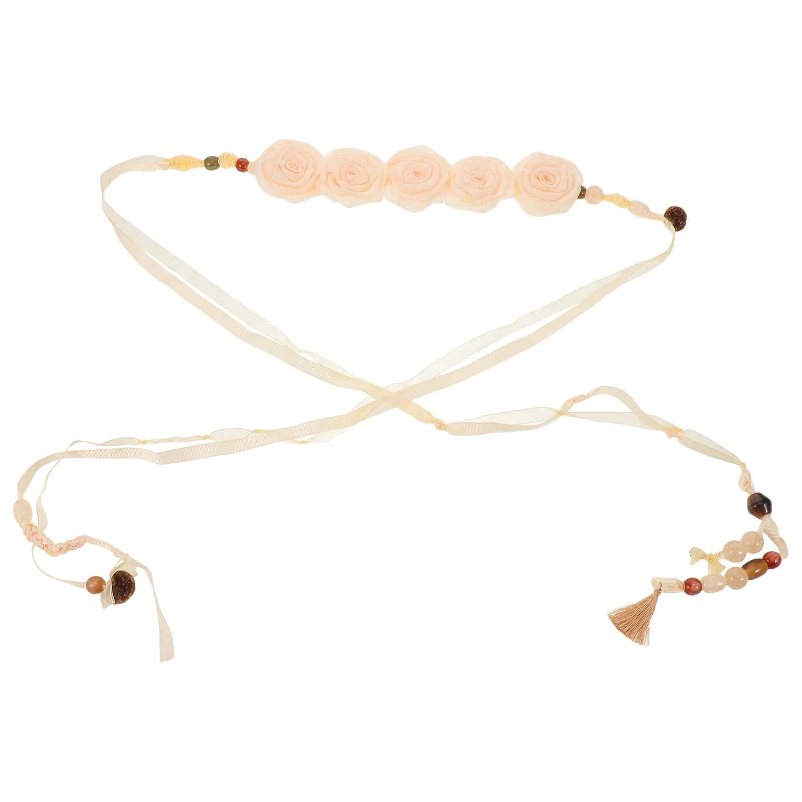 

Bridal Wedding Waist Belt Sash Women Rose Flower Waist Ribbon Elegant Pearls Handcrafted Comfortable Fit Adjustable