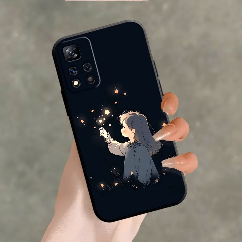 Wish-fulfilling girl pattern soft rubber phone case for Redmi 17 16 15 14 13 12 11 Note soft protective cover
