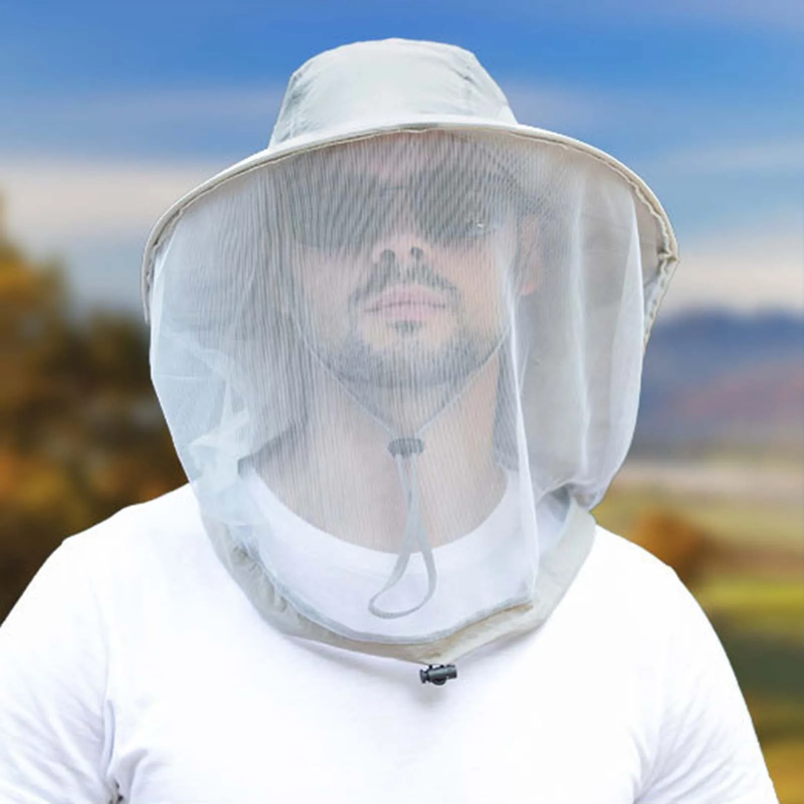 Mosquito Head Face Protector Caps Quick Dry Wide Brim Sun Protection Hat for Hiking Camping Gardening