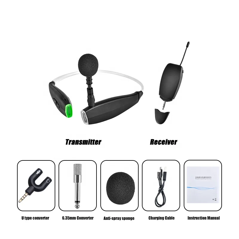 Ten items TLF Xtuga  KX-618 2022 New Private Mode Innovative Design Neckband Hands Free Wireless Microphone for Sport Speah Teac
