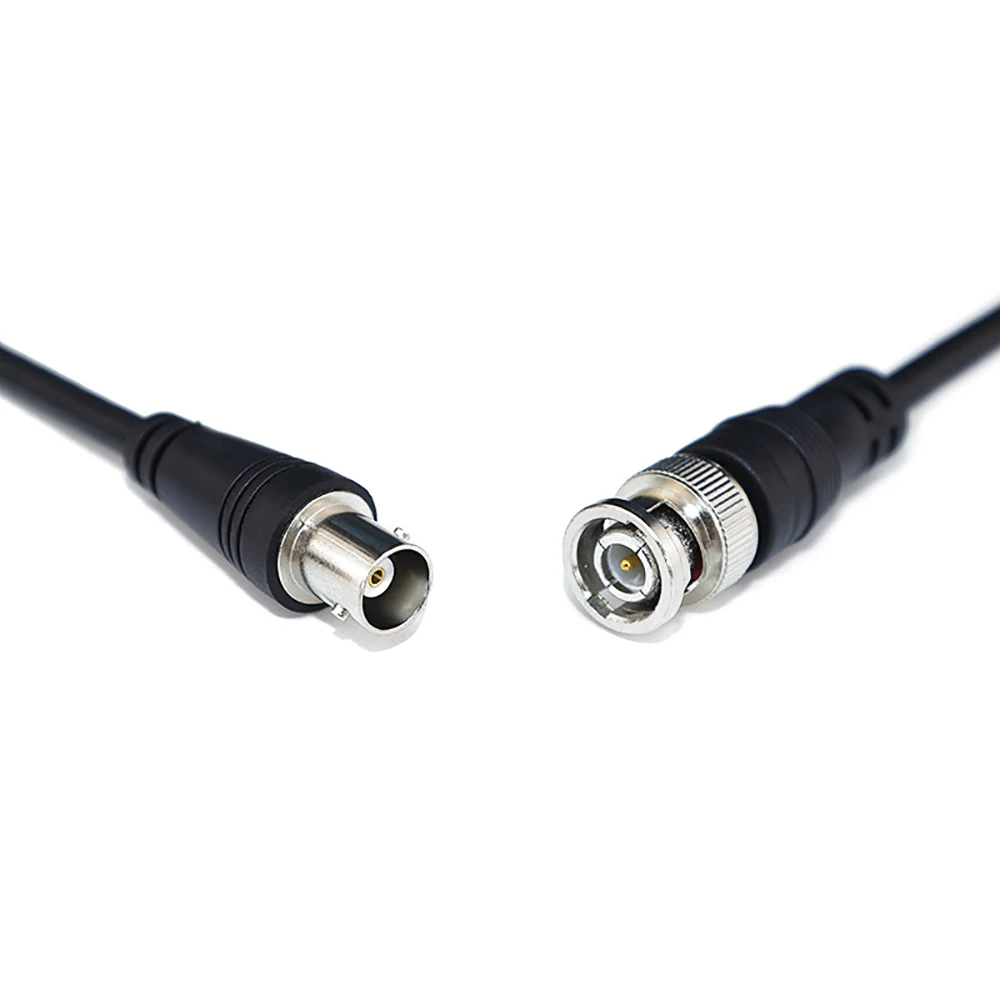 Cable de línea Coaxial de extensión CCTV BNC macho a hembra, monitoreo de seguridad macho a macho, 0,5 M, 2m, 3m, 5m, 3,3 pies de largo, negro, 1m