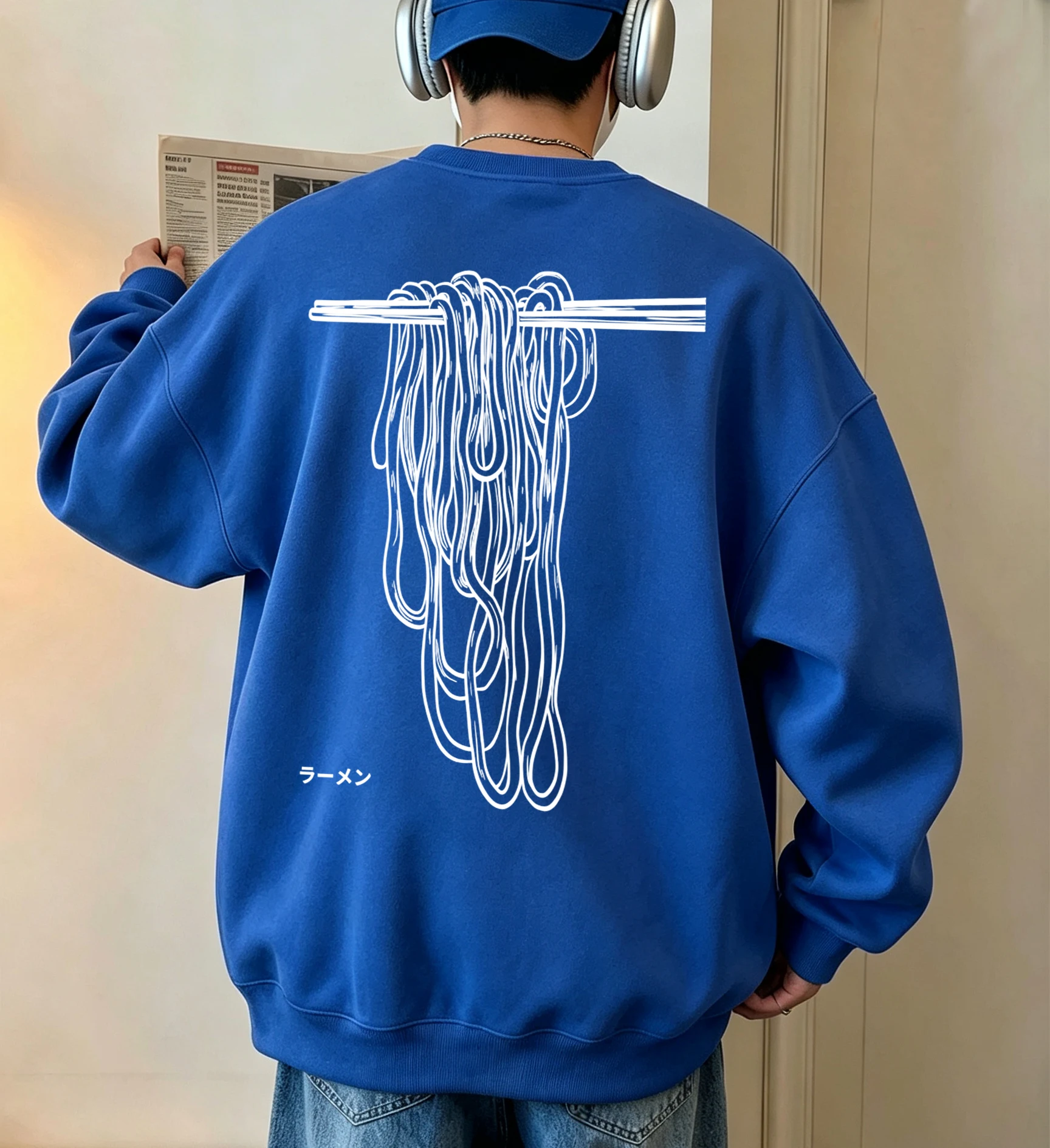I Like Lamian Noodles Prints Male Spring Autumn Sweatshirts All-Match Loose Fleece Streetwear Simple Street Unisex Clothes