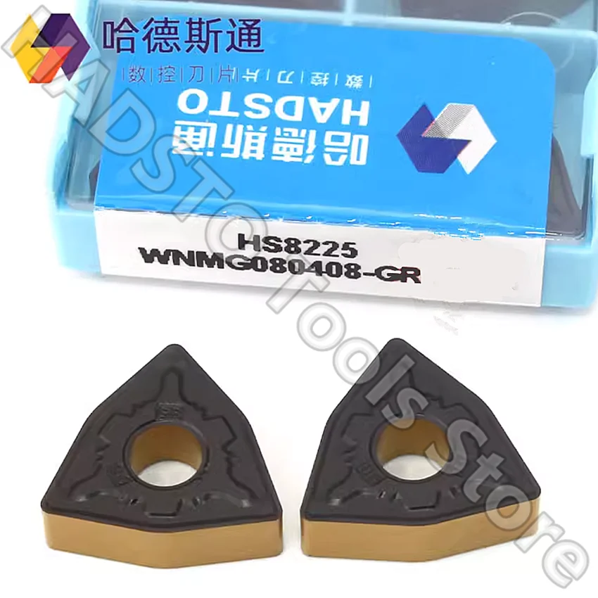 10pcs WNMG080408-GR HS8225 WNMG432 HADSTO CNC carbide inserts Turning inserts For Steel, Stainless steel, Cast iron