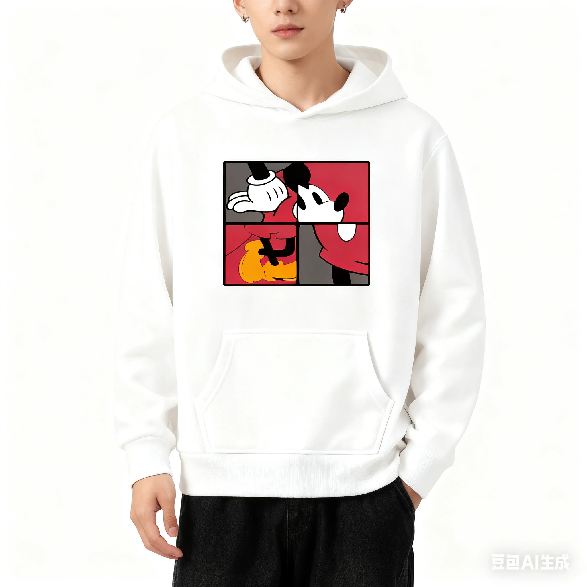 

Kids' Casual Mickey Mouse Print Hoodie Comfortable Street Style Fashionable Everyday Choice Cartoon Graphic Sweatshirt