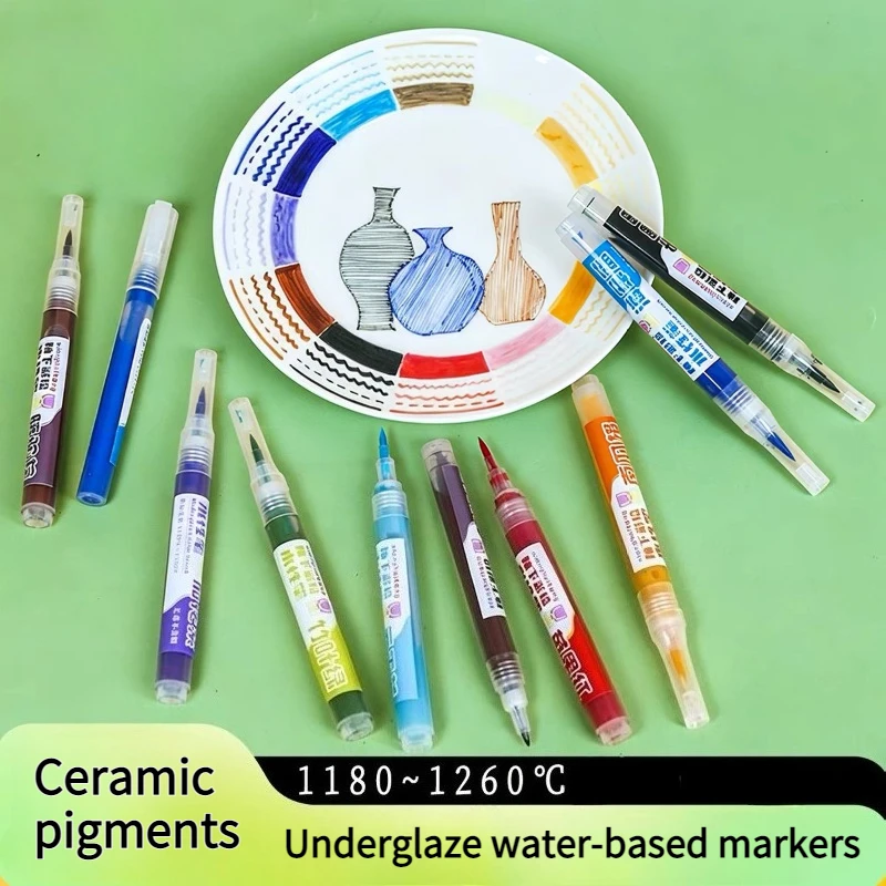 Ceramic Underglaze Marker 10 Colors Water Based Paint Pen Pottery Coloring Pigment DIY Art Painting Tools for School Students