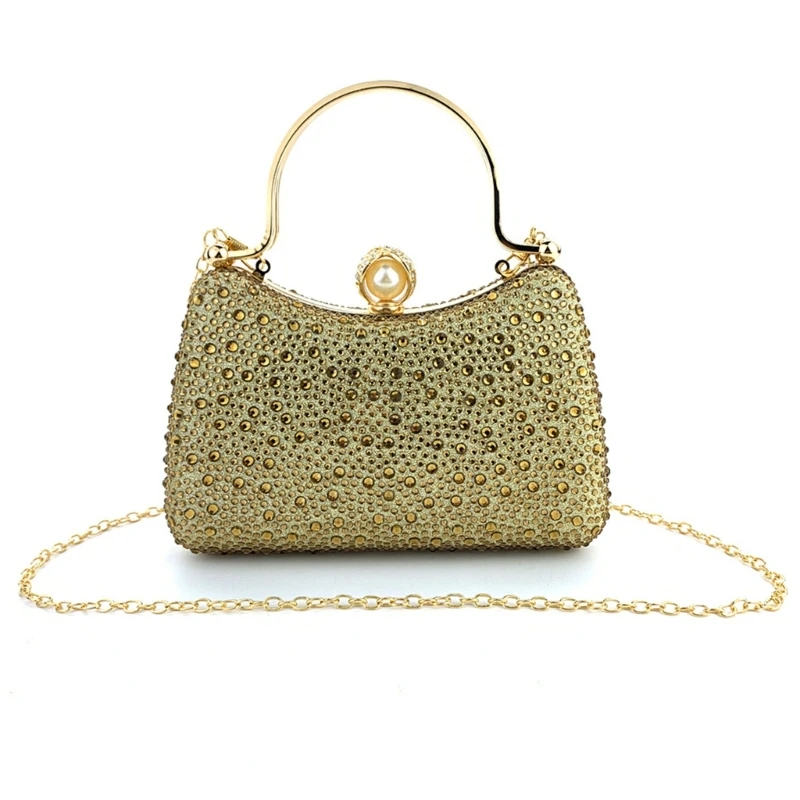 Glittering Evening Bag for Ladies Sparkling Rhinestones Purse with Shoulder Chai E74B