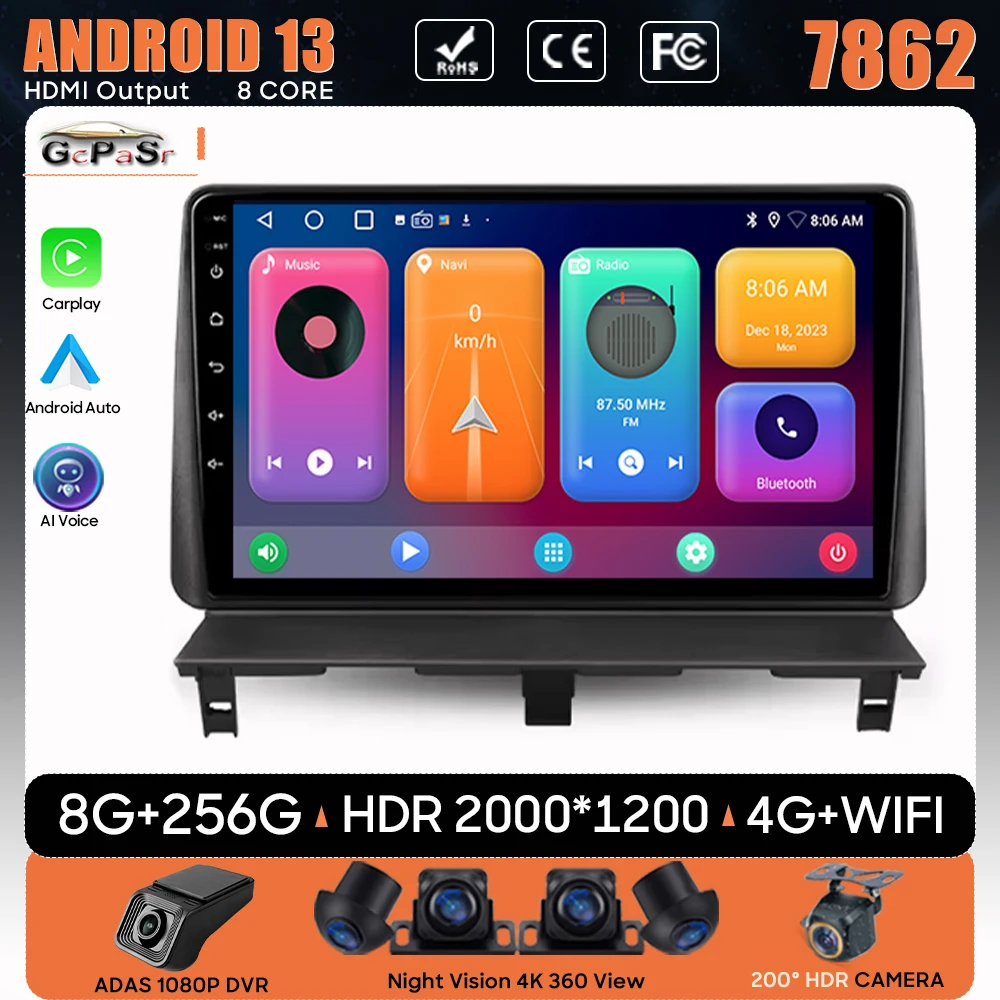 

Car Radio For Peugeot Partner 1 2002-2008 Partner Origin 1 2008-2011 Navigation GPS Android Auto Carplay Stereo 4G WiFi No 2din