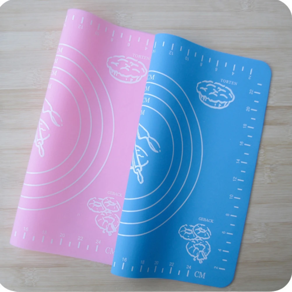 

1Pcs Non Toxic Silicone Baking Mat Non Stick Baking Mat Ideal For Kneading Rolling Pie Crust With Measurement Size 29x26cm Pink