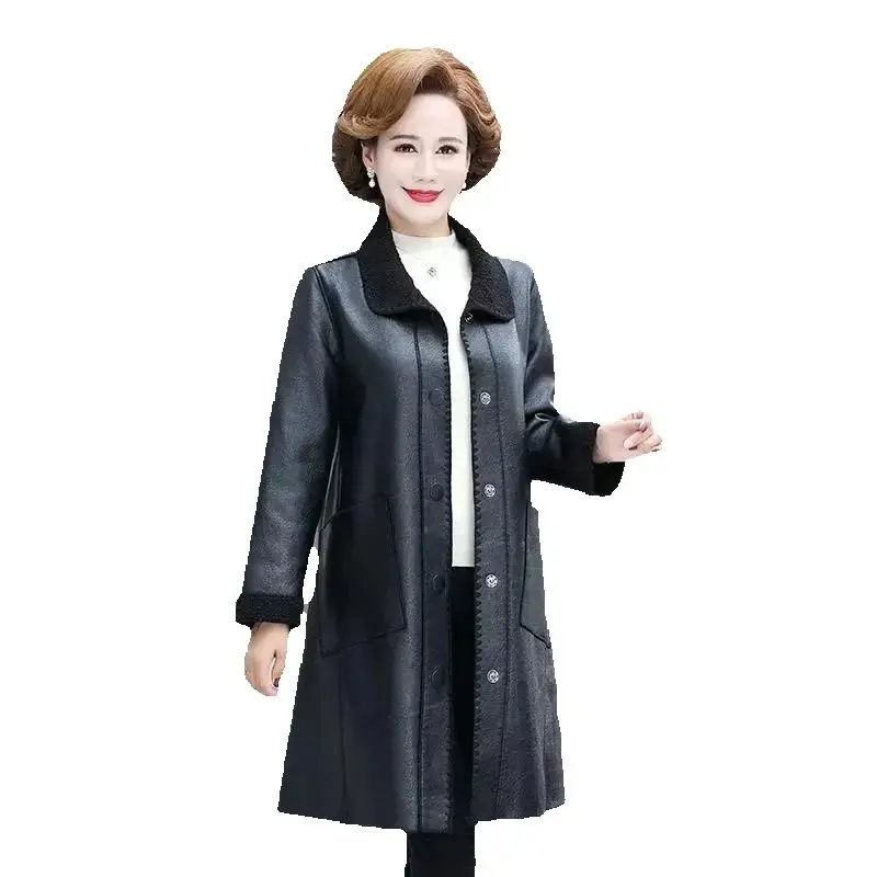 

Leather Jacket Designer's Sheep Style Leather Jacket Korean Version Plus Size Slimming Autumn And Winter Styles