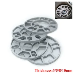 Entretoise de roue de voiture universelle en aluminium, plaque de cales, 3mm, 5mm, 8mm, 10mm, 4x100, 4x114.3, 5x100, 5x108, 5x120, 1 pièce