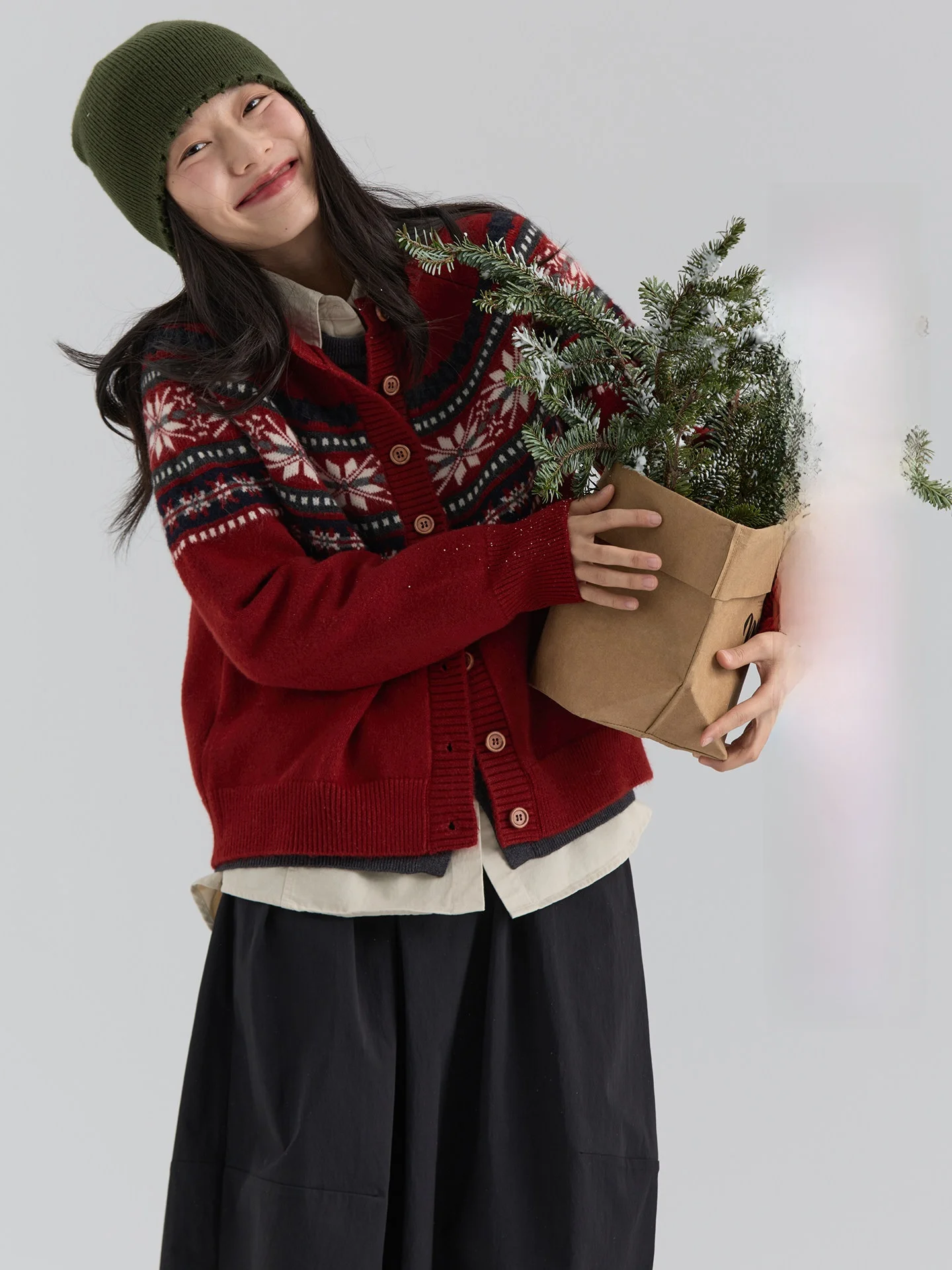 

Commute Sle round Ne Knit Cardigan Women's Winter Warm Sweater Coat Dwind2025 New Vintage ort Length