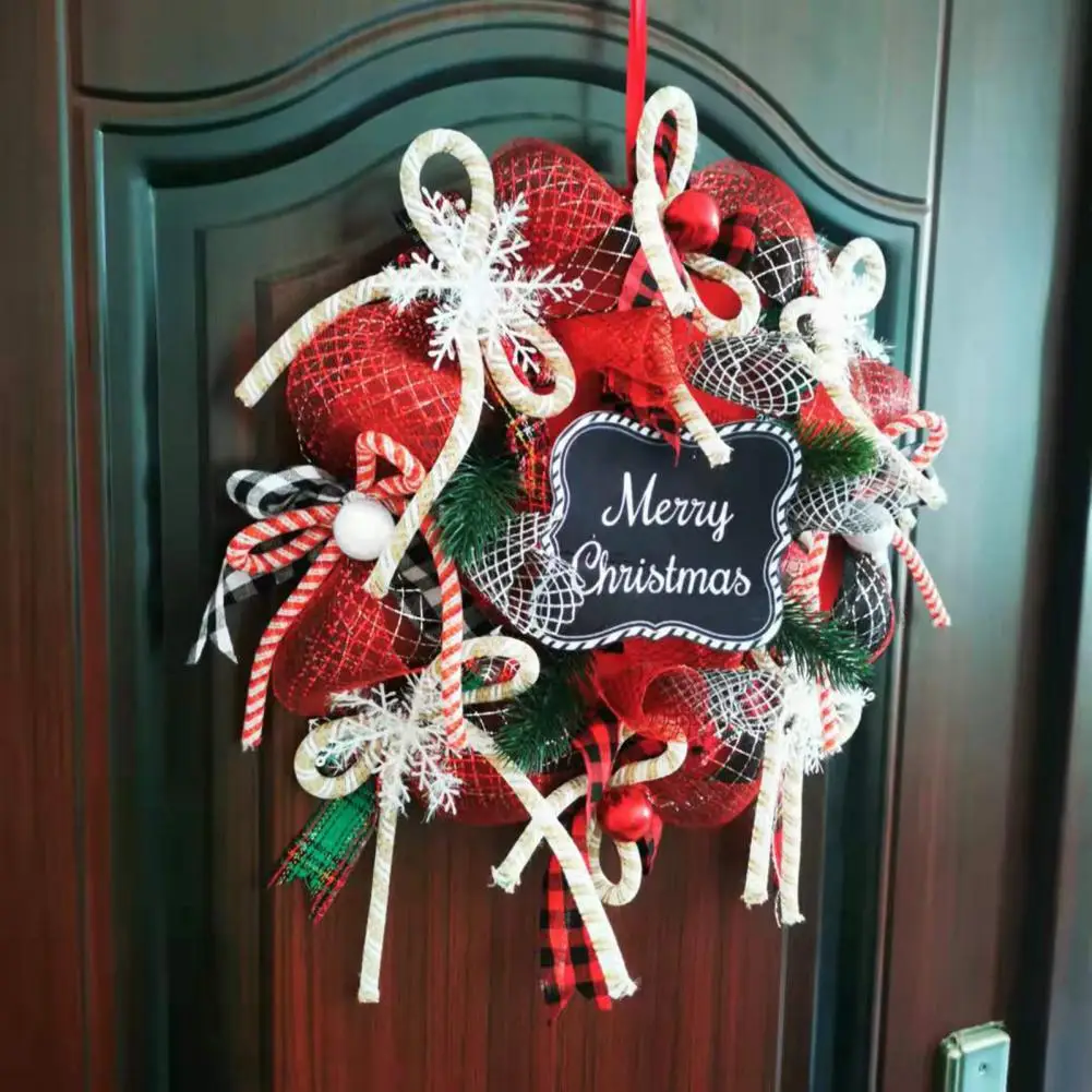 Festive Holiday Wreath Christmas Wreath Festive Winter Door Decor Christmas Wreath Snowflake Garland Red Berry Clusters for New