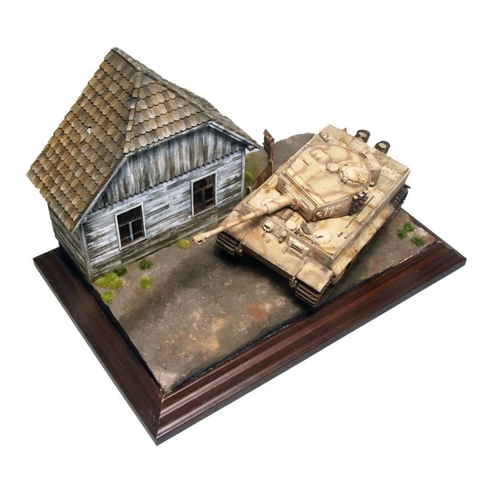 House Building Model Kit 1:35 Scale Unpainted Wooden for Micro Landscape